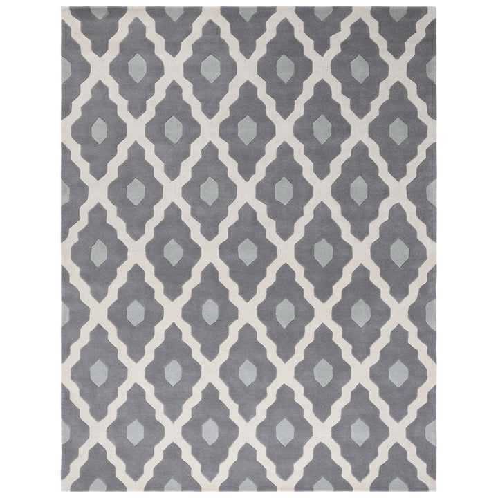 SAFAVIEH Chatham CHT748D Handmade Ivory / Dark Grey Rug Image 1