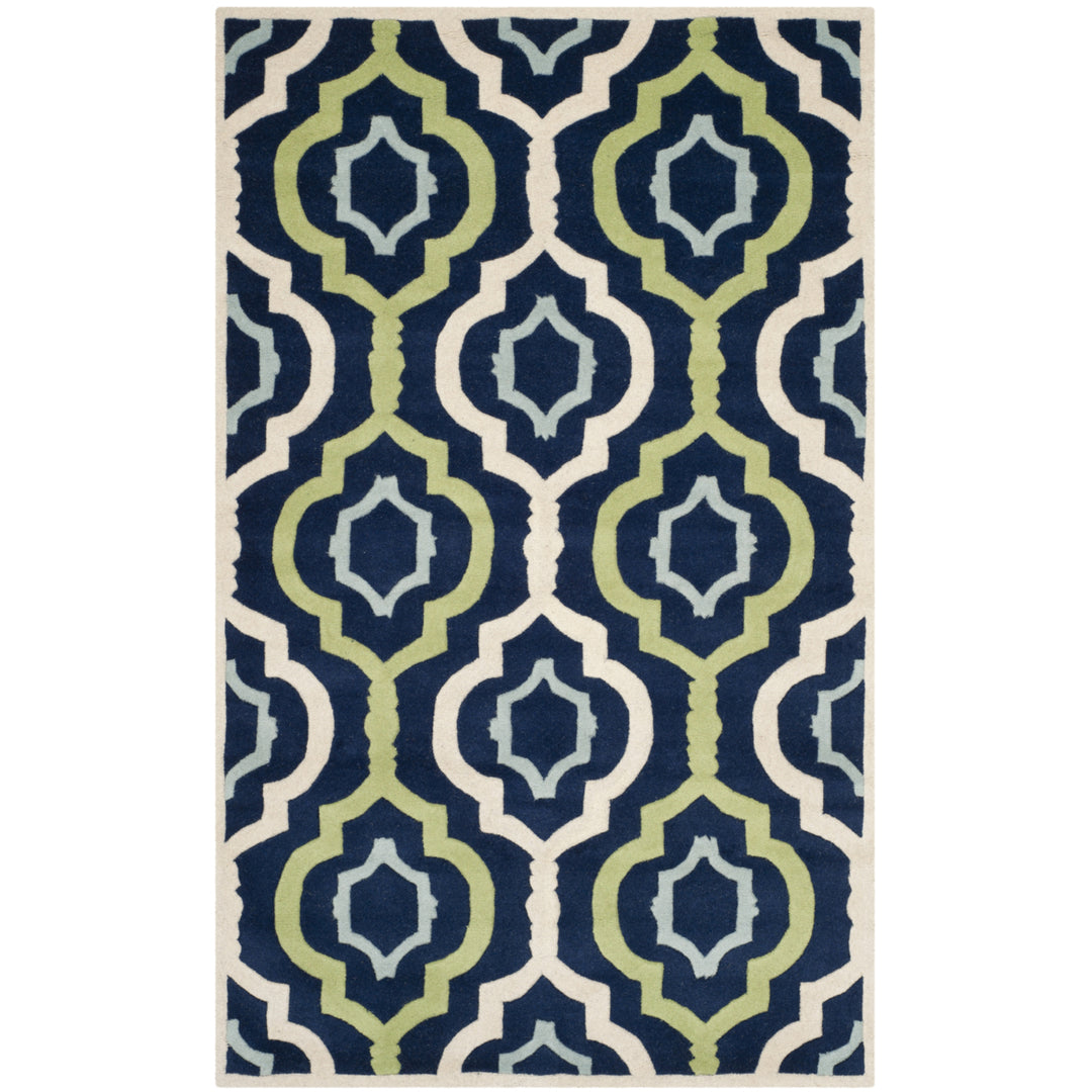 SAFAVIEH Chatham CHT747C Handmade Dark Blue / Multi Rug Image 7