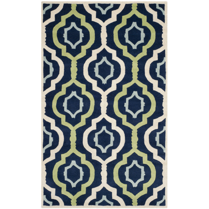 SAFAVIEH Chatham CHT747C Handmade Dark Blue / Multi Rug Image 7