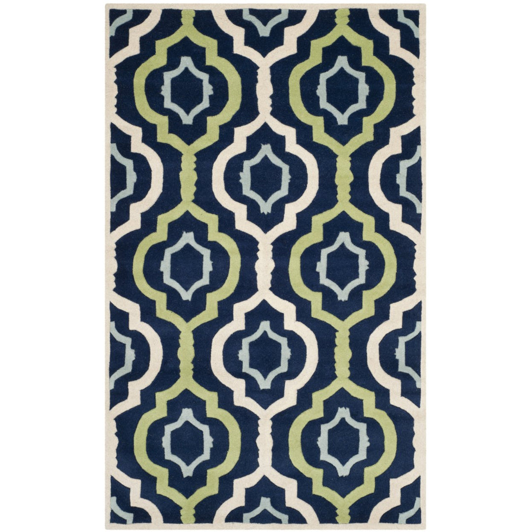 SAFAVIEH Chatham CHT747C Handmade Dark Blue / Multi Rug Image 1