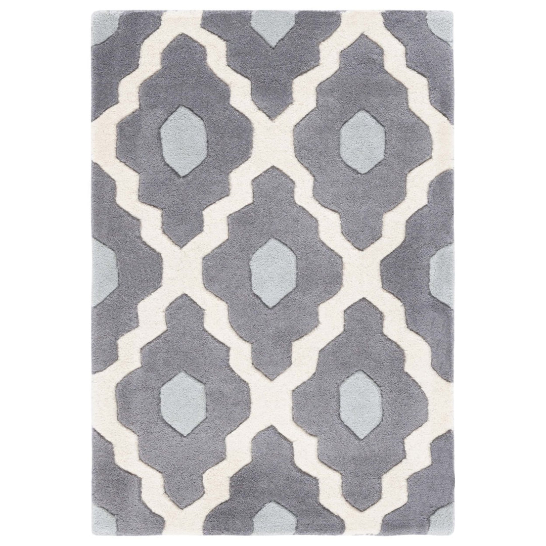 SAFAVIEH Chatham CHT748D Handmade Ivory / Dark Grey Rug Image 1