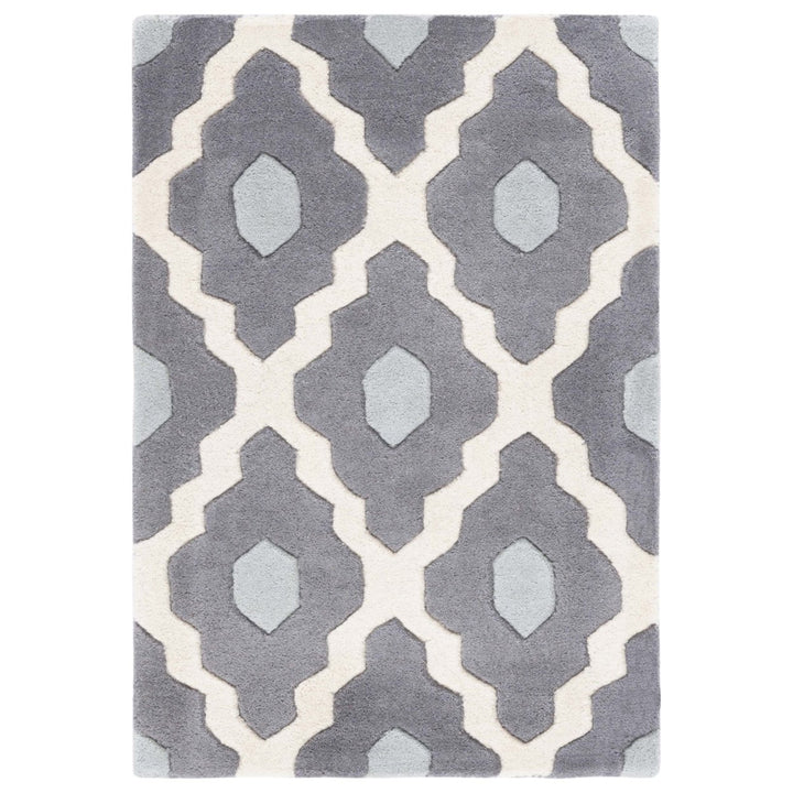 SAFAVIEH Chatham CHT748D Handmade Ivory / Dark Grey Rug Image 1