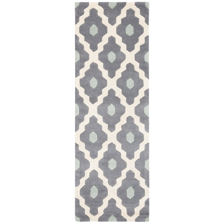 SAFAVIEH Chatham CHT748D Handmade Ivory / Dark Grey Rug Image 3