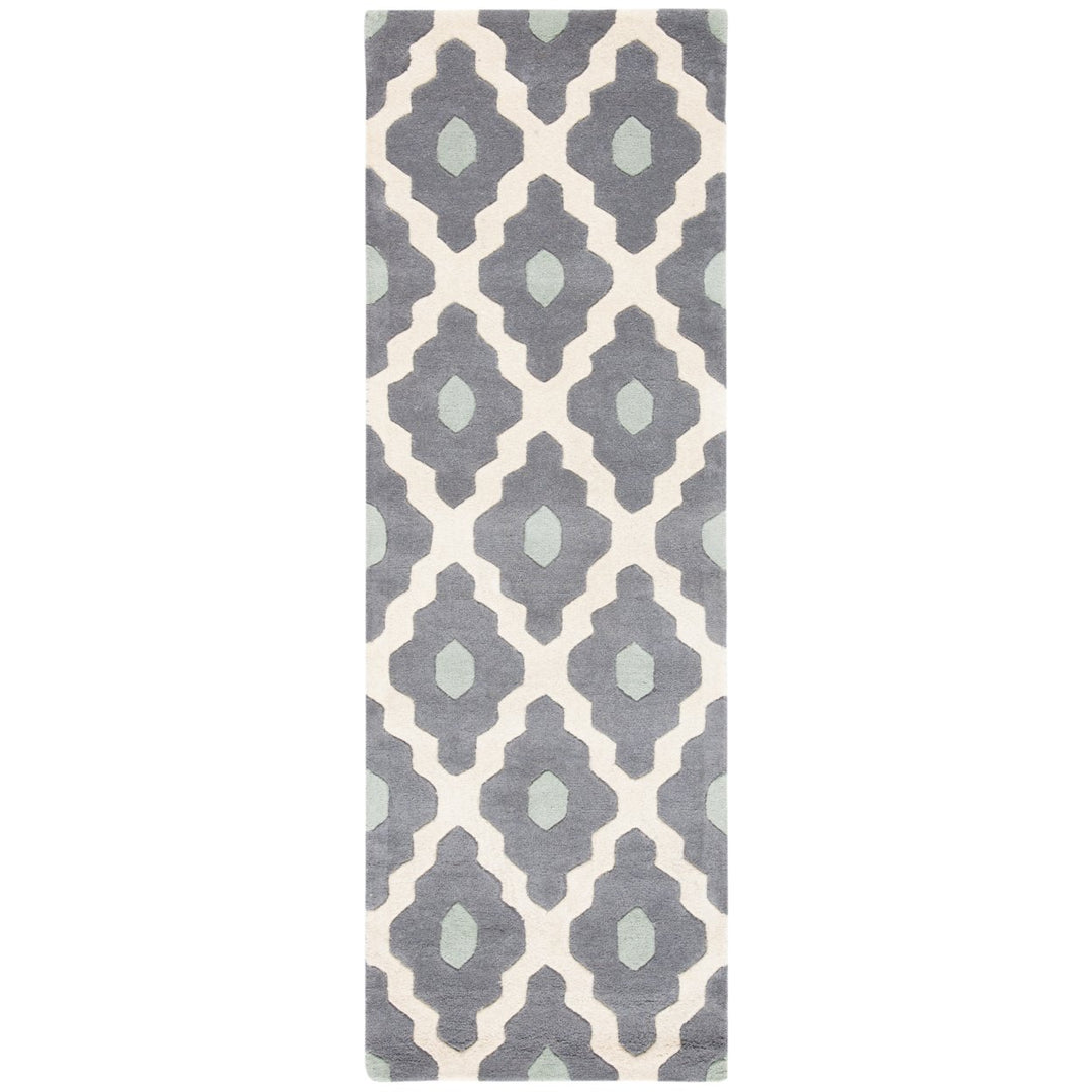 SAFAVIEH Chatham CHT748D Handmade Ivory / Dark Grey Rug Image 1