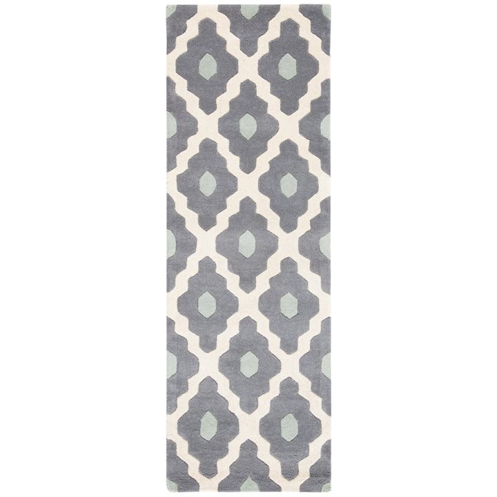 SAFAVIEH Chatham CHT748D Handmade Ivory / Dark Grey Rug Image 1