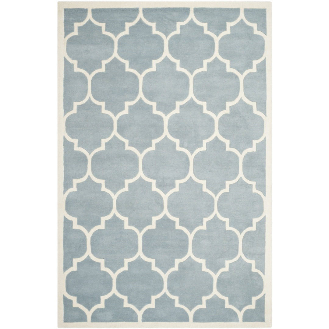 SAFAVIEH Chatham CHT733B Handmade Blue / Ivory Rug Image 11