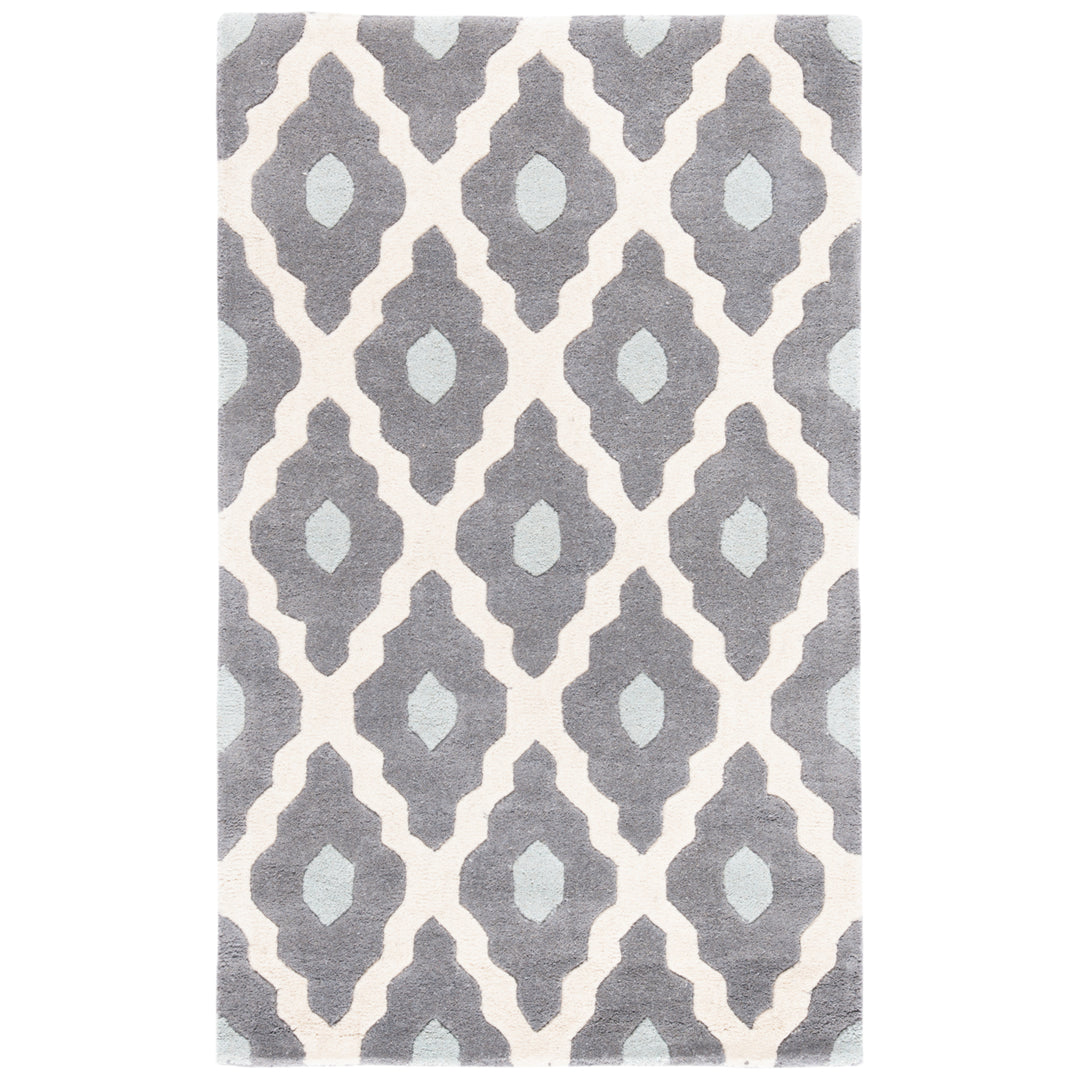 SAFAVIEH Chatham CHT748D Handmade Ivory / Dark Grey Rug Image 4