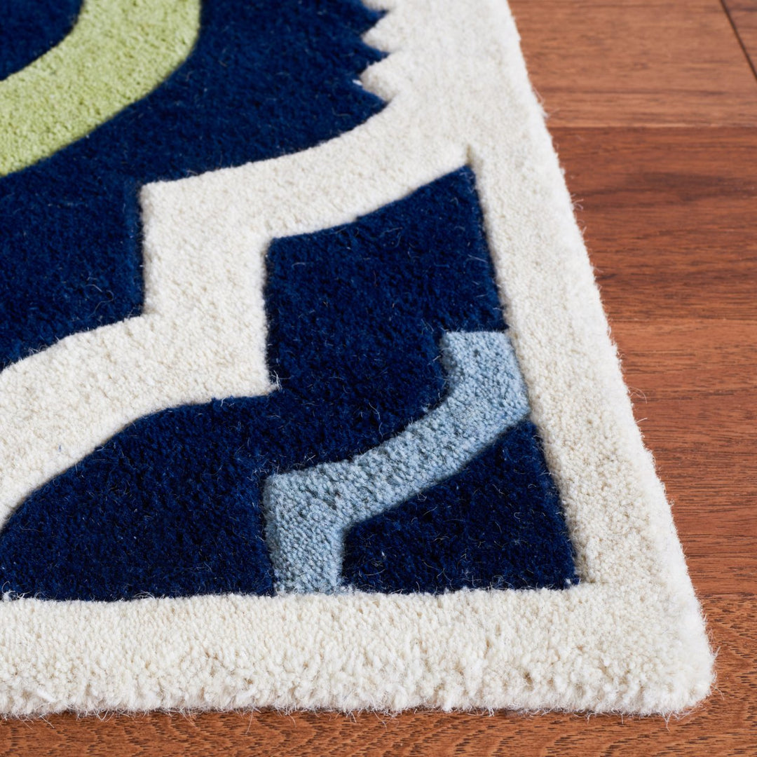 SAFAVIEH Chatham CHT747C Handmade Dark Blue / Multi Rug Image 11