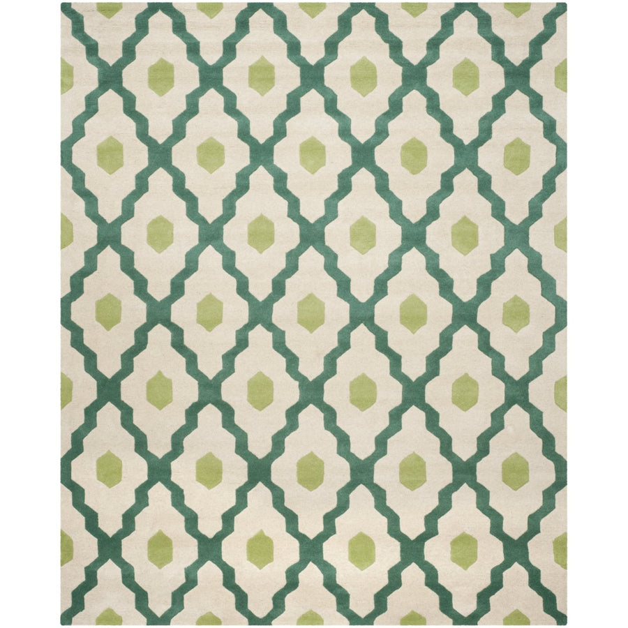 SAFAVIEH Chatham CHT748V Handmade Ivory / Teal Rug Image 1