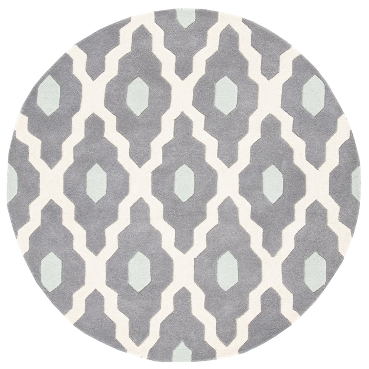 SAFAVIEH Chatham CHT748D Handmade Ivory / Dark Grey Rug Image 5