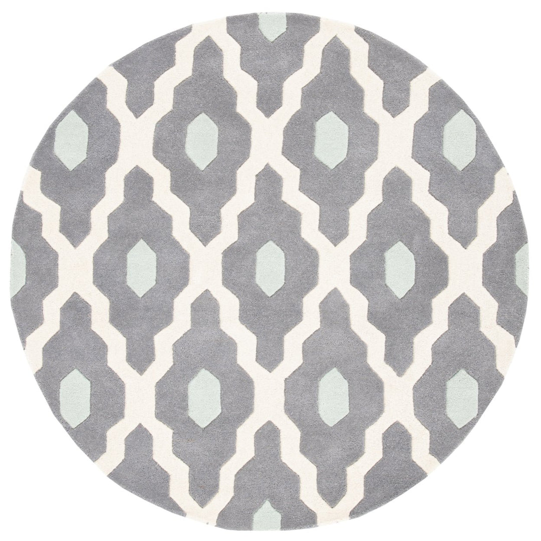 SAFAVIEH Chatham CHT748D Handmade Ivory / Dark Grey Rug Image 1