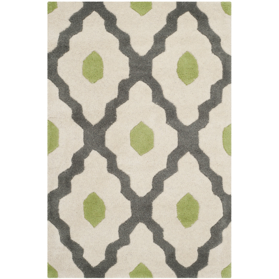 SAFAVIEH Chatham CHT748K Handmade Dark Grey / Ivory Rug Image 8