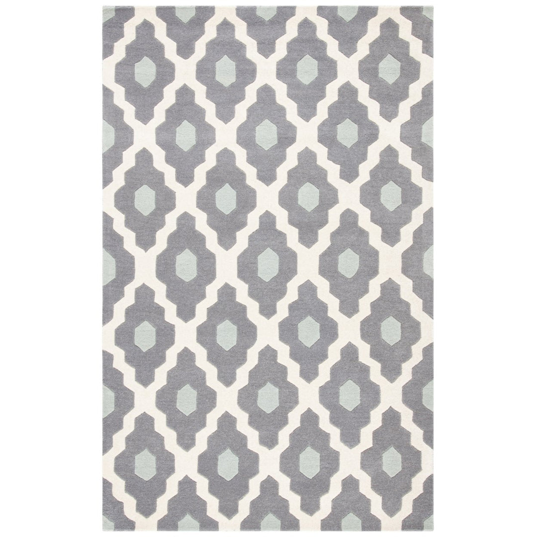 SAFAVIEH Chatham CHT748D Handmade Ivory / Dark Grey Rug Image 1