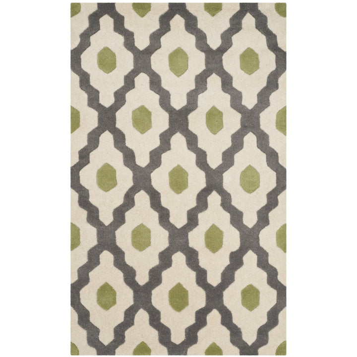 SAFAVIEH Chatham CHT748K Handmade Dark Grey / Ivory Rug Image 1