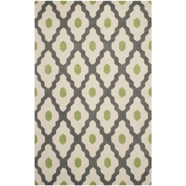 SAFAVIEH Chatham CHT748K Handmade Dark Grey / Ivory Rug Image 10