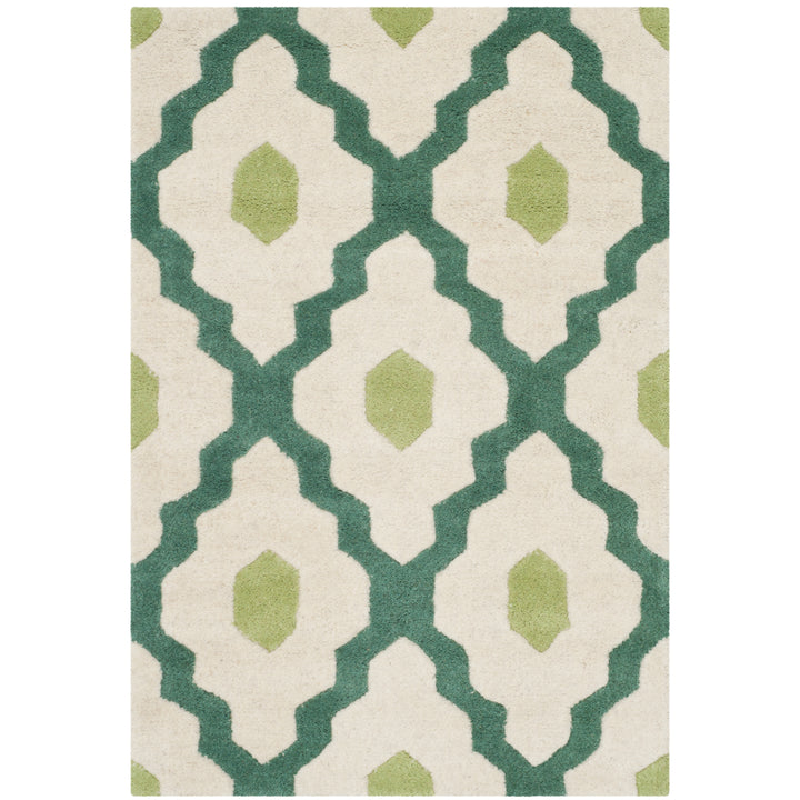 SAFAVIEH Chatham CHT748V Handmade Ivory / Teal Rug Image 8