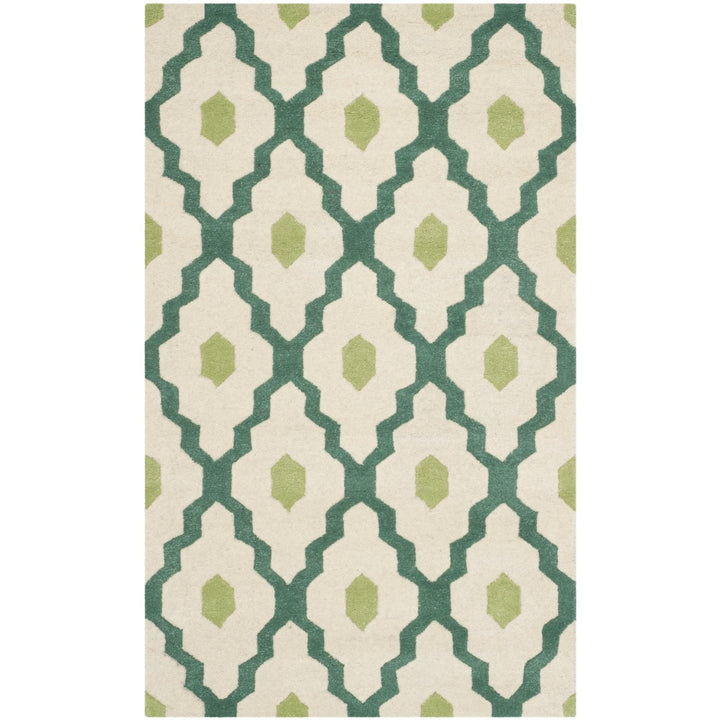 SAFAVIEH Chatham CHT748V Handmade Ivory / Teal Rug Image 9