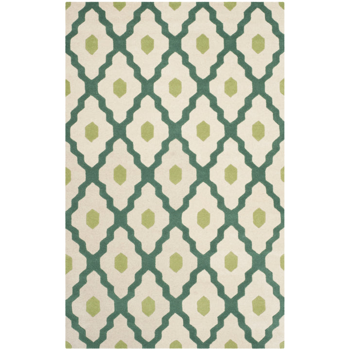 SAFAVIEH Chatham CHT748V Handmade Ivory / Teal Rug Image 10