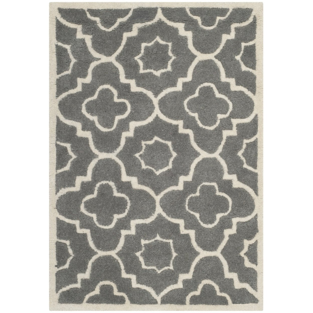 SAFAVIEH Chatham CHT750D Handmade Dark Grey / Ivory Rug Image 1