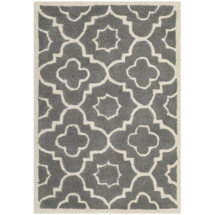 SAFAVIEH Chatham CHT750D Handmade Dark Grey / Ivory Rug Image 1