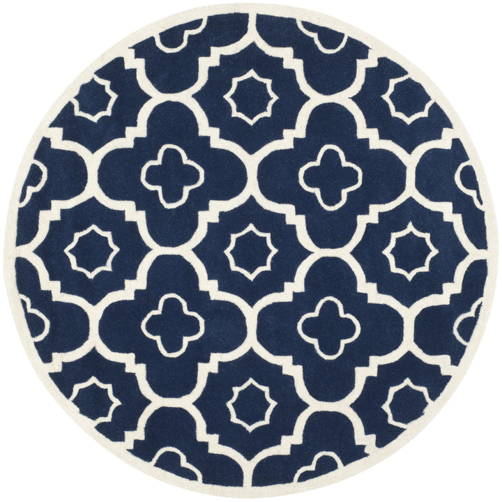 SAFAVIEH Chatham CHT750C Handmade Dark Blue / Ivory Rug Image 4