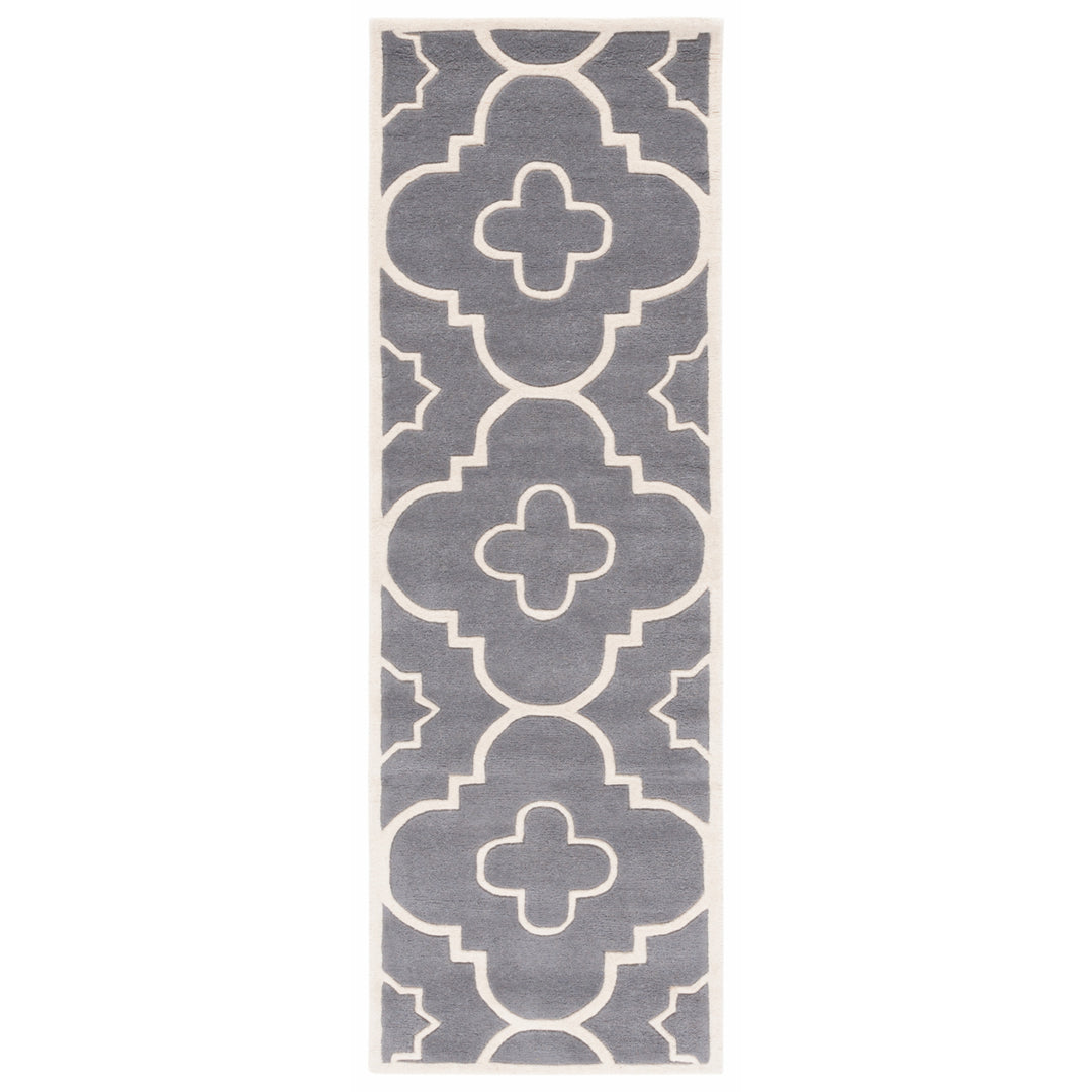 SAFAVIEH Chatham CHT750D Handmade Dark Grey / Ivory Rug Image 3