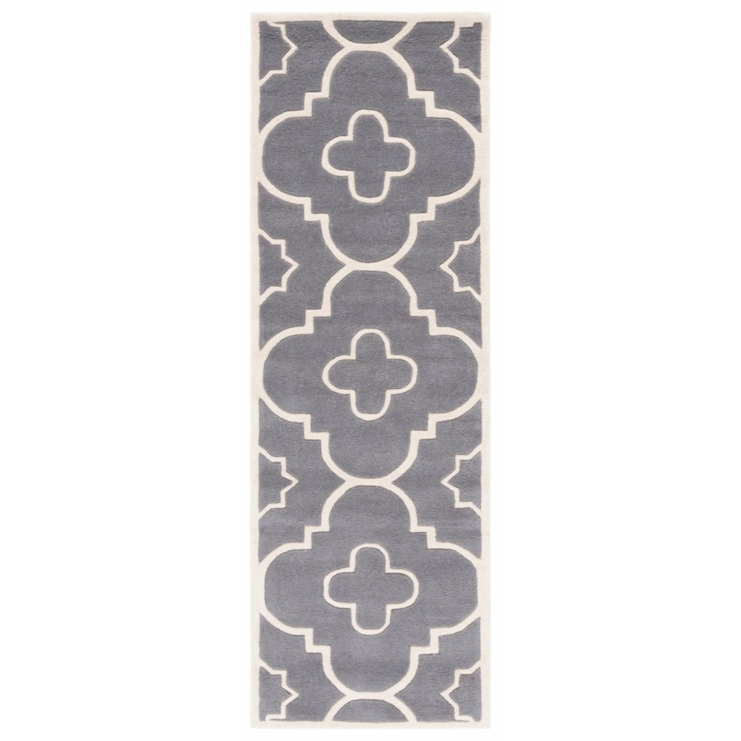 SAFAVIEH Chatham CHT750D Handmade Dark Grey / Ivory Rug Image 1