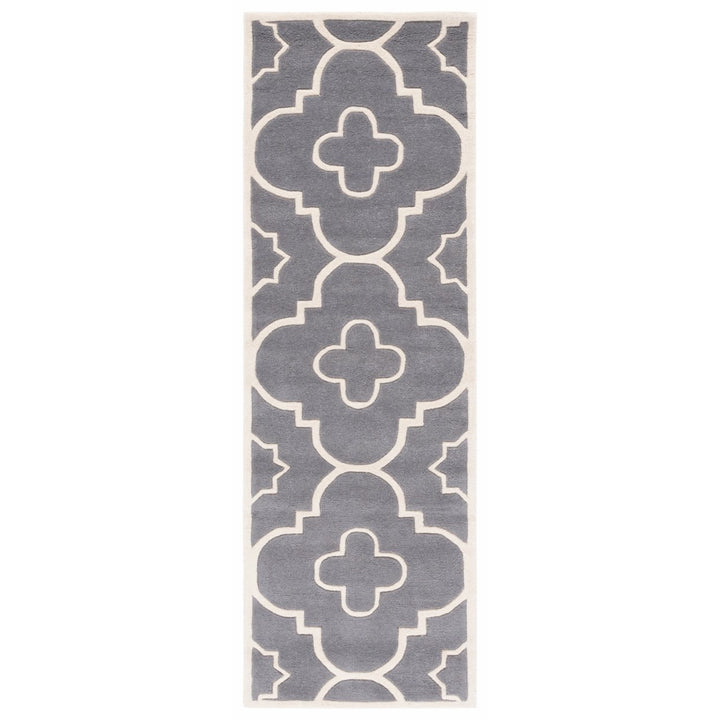 SAFAVIEH Chatham CHT750D Handmade Dark Grey / Ivory Rug Image 1