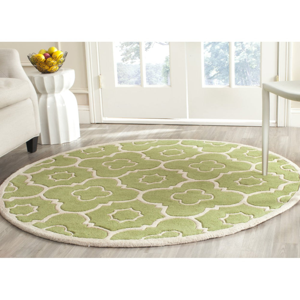 SAFAVIEH Chatham CHT750N Handmade Green / Ivory Rug Image 2