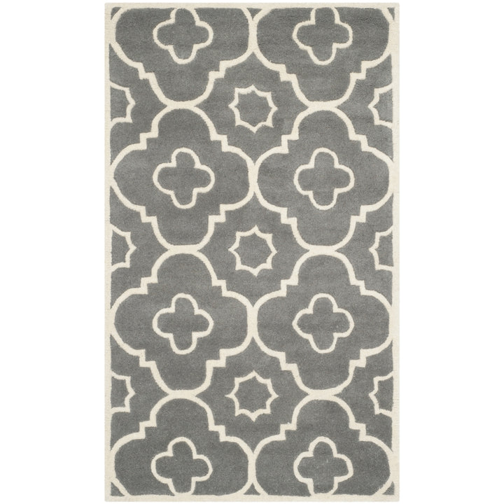 SAFAVIEH Chatham CHT750D Handmade Dark Grey / Ivory Rug Image 4