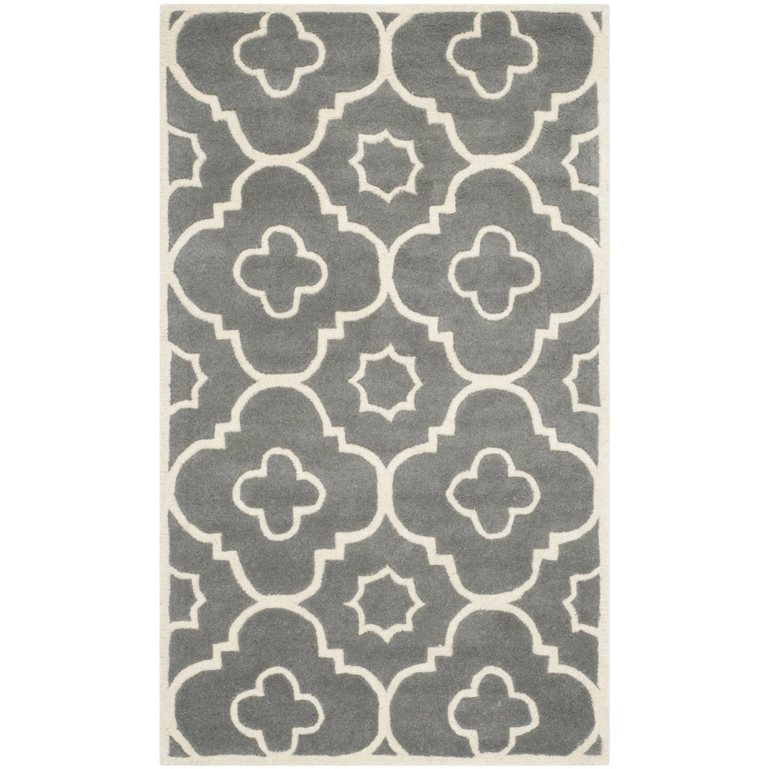 SAFAVIEH Chatham CHT750D Handmade Dark Grey / Ivory Rug Image 1