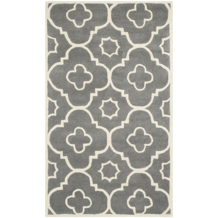 SAFAVIEH Chatham CHT750D Handmade Dark Grey / Ivory Rug Image 1