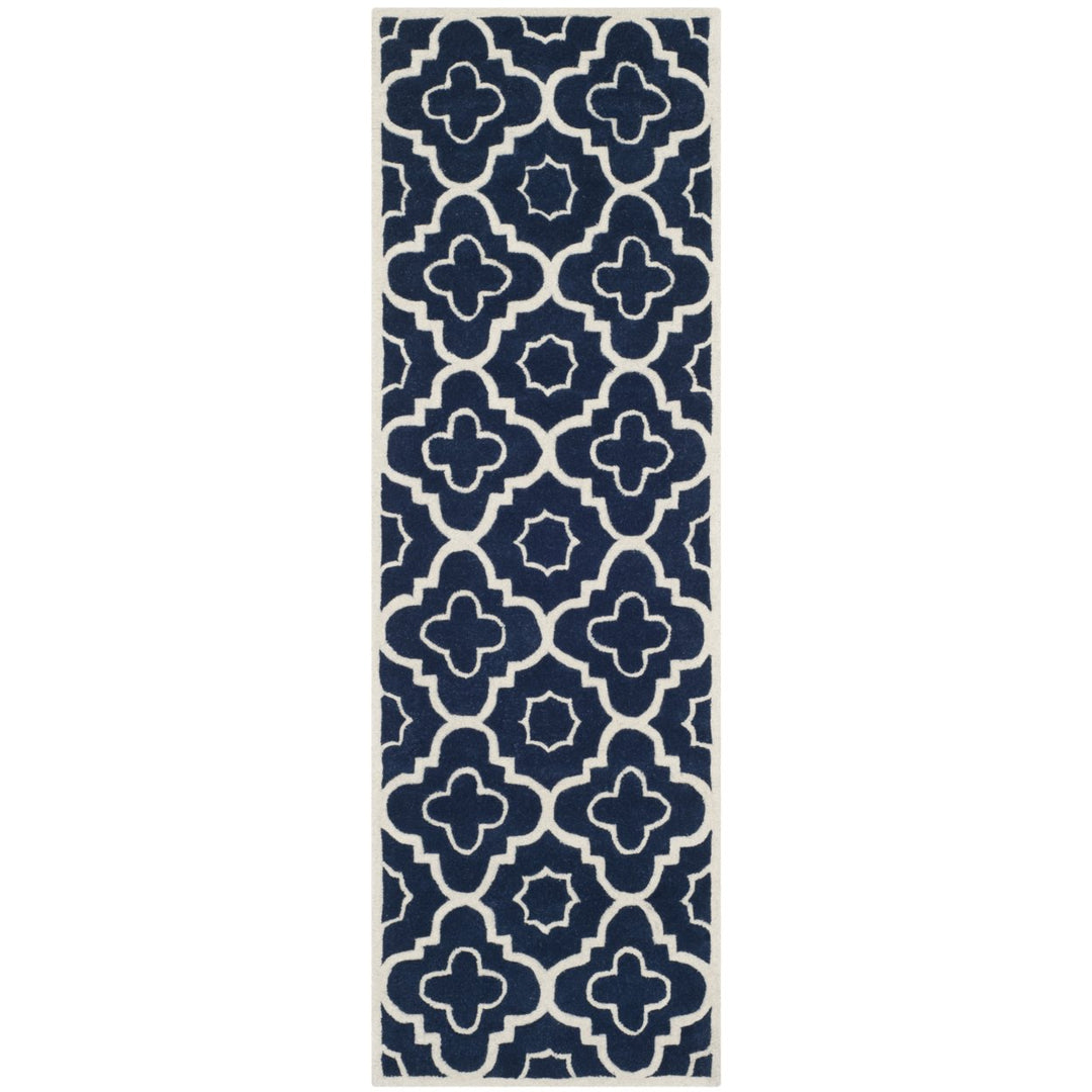 SAFAVIEH Chatham CHT750C Handmade Dark Blue / Ivory Rug Image 1