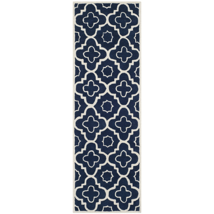 SAFAVIEH Chatham CHT750C Handmade Dark Blue / Ivory Rug Image 1