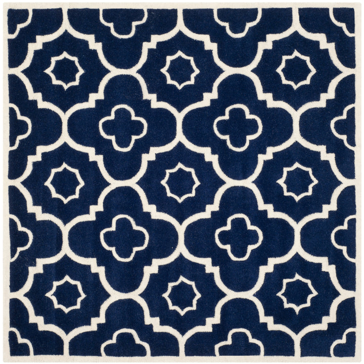 SAFAVIEH Chatham CHT750C Handmade Dark Blue / Ivory Rug Image 6