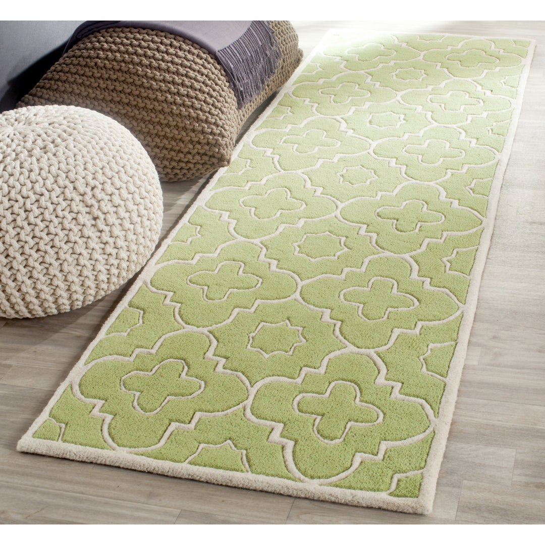 SAFAVIEH Chatham CHT750N Handmade Green / Ivory Rug Image 3