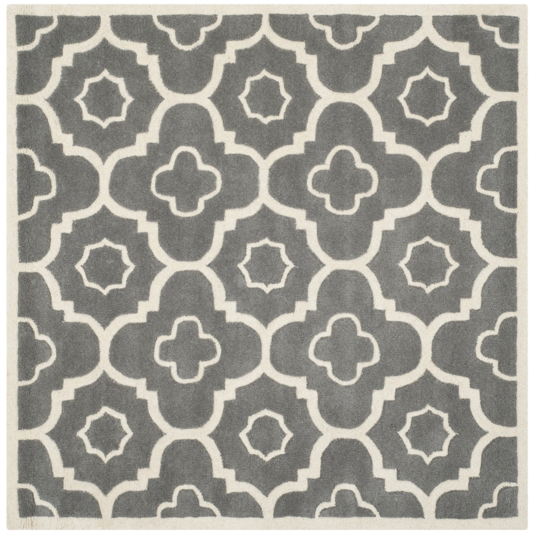 SAFAVIEH Chatham CHT750D Handmade Dark Grey / Ivory Rug Image 6