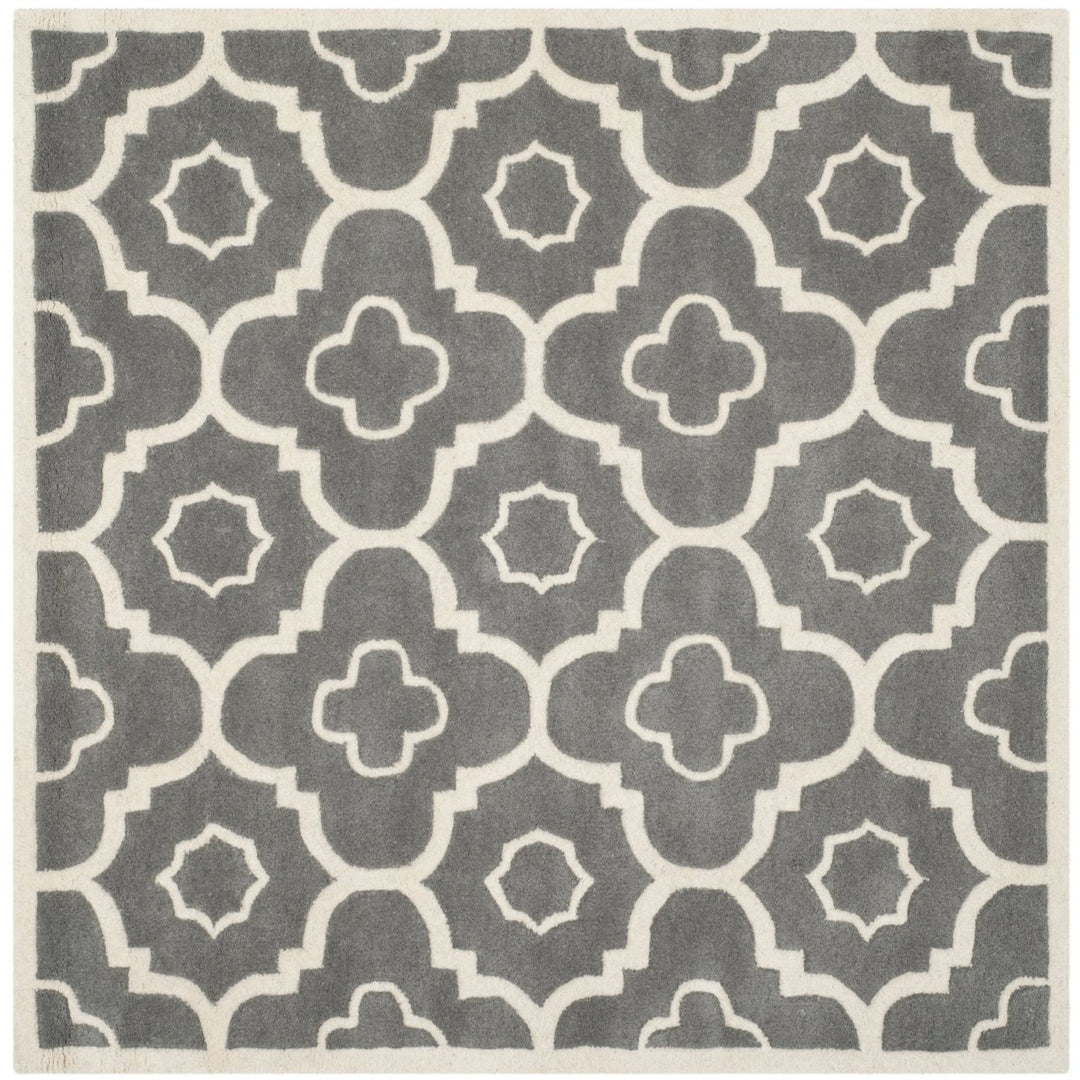 SAFAVIEH Chatham CHT750D Handmade Dark Grey / Ivory Rug Image 1