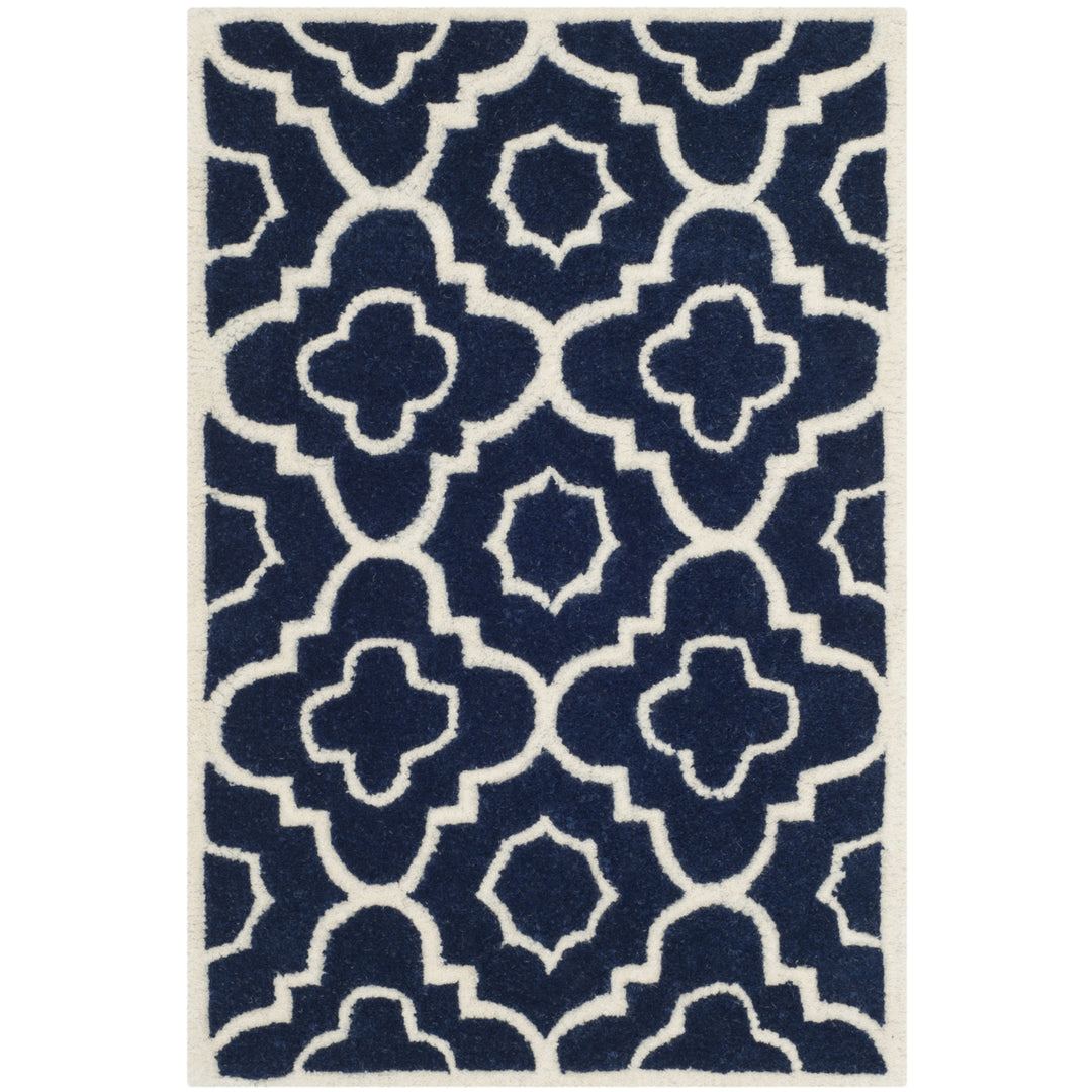 SAFAVIEH Chatham CHT750C Handmade Dark Blue / Ivory Rug Image 8