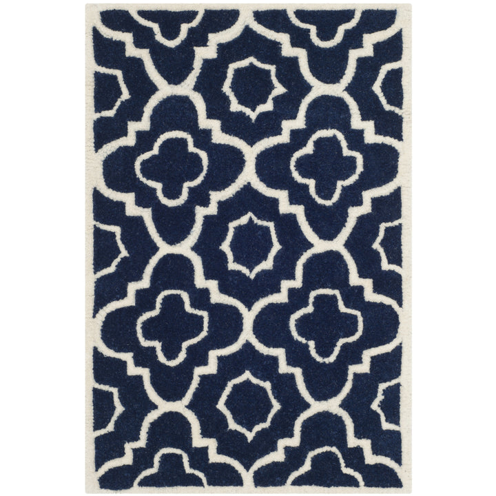 SAFAVIEH Chatham CHT750C Handmade Dark Blue / Ivory Rug Image 8