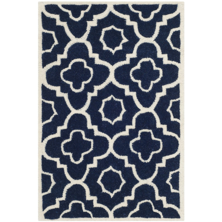 SAFAVIEH Chatham CHT750C Handmade Dark Blue / Ivory Rug Image 1