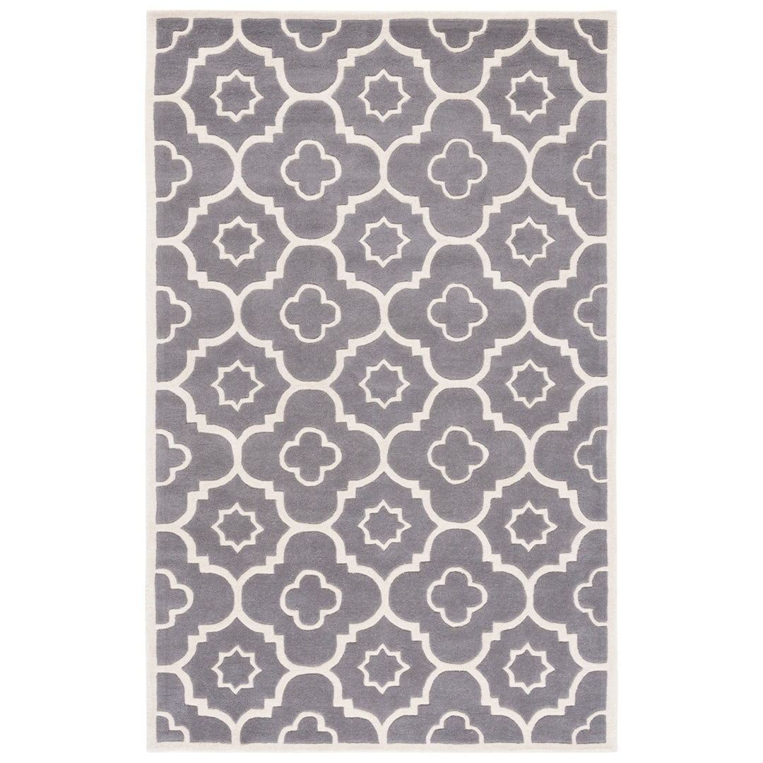 SAFAVIEH Chatham CHT750D Handmade Dark Grey / Ivory Rug Image 7