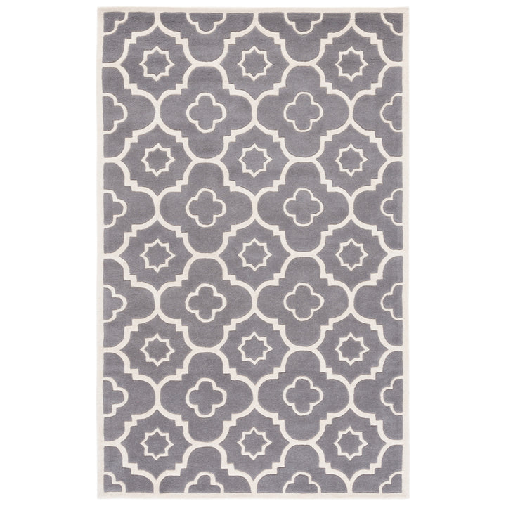 SAFAVIEH Chatham CHT750D Handmade Dark Grey / Ivory Rug Image 7