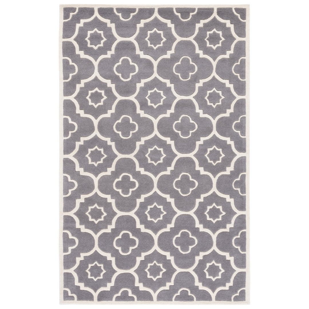 SAFAVIEH Chatham CHT750D Handmade Dark Grey / Ivory Rug Image 1