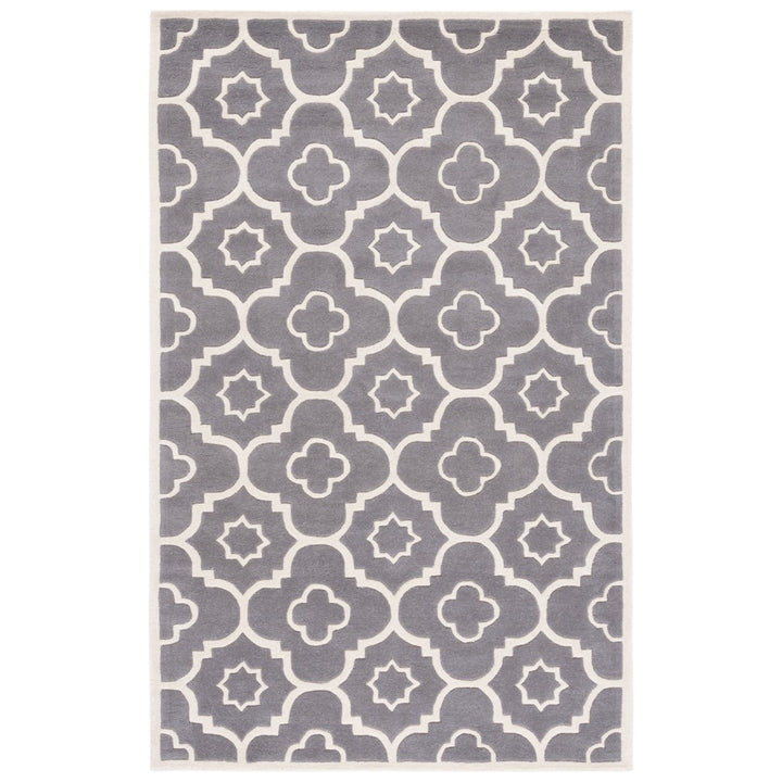 SAFAVIEH Chatham CHT750D Handmade Dark Grey / Ivory Rug Image 1