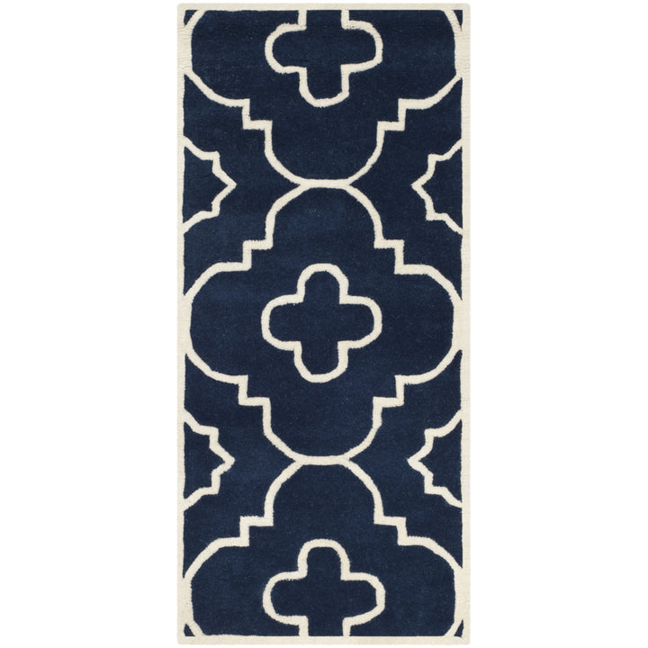 SAFAVIEH Chatham CHT750C Handmade Dark Blue / Ivory Rug Image 9