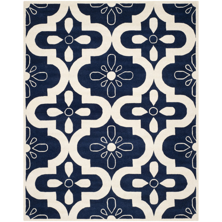 SAFAVIEH Chatham CHT751C Handmade Dark Blue / Ivory Rug Image 1