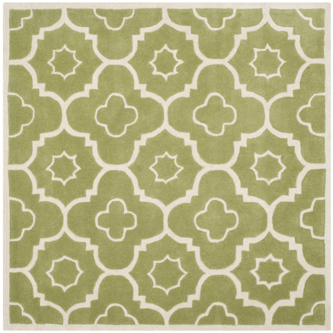 SAFAVIEH Chatham CHT750N Handmade Green / Ivory Rug Image 1