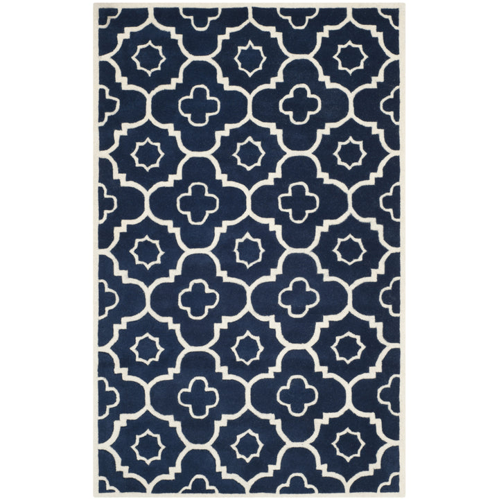 SAFAVIEH Chatham CHT750C Handmade Dark Blue / Ivory Rug Image 11