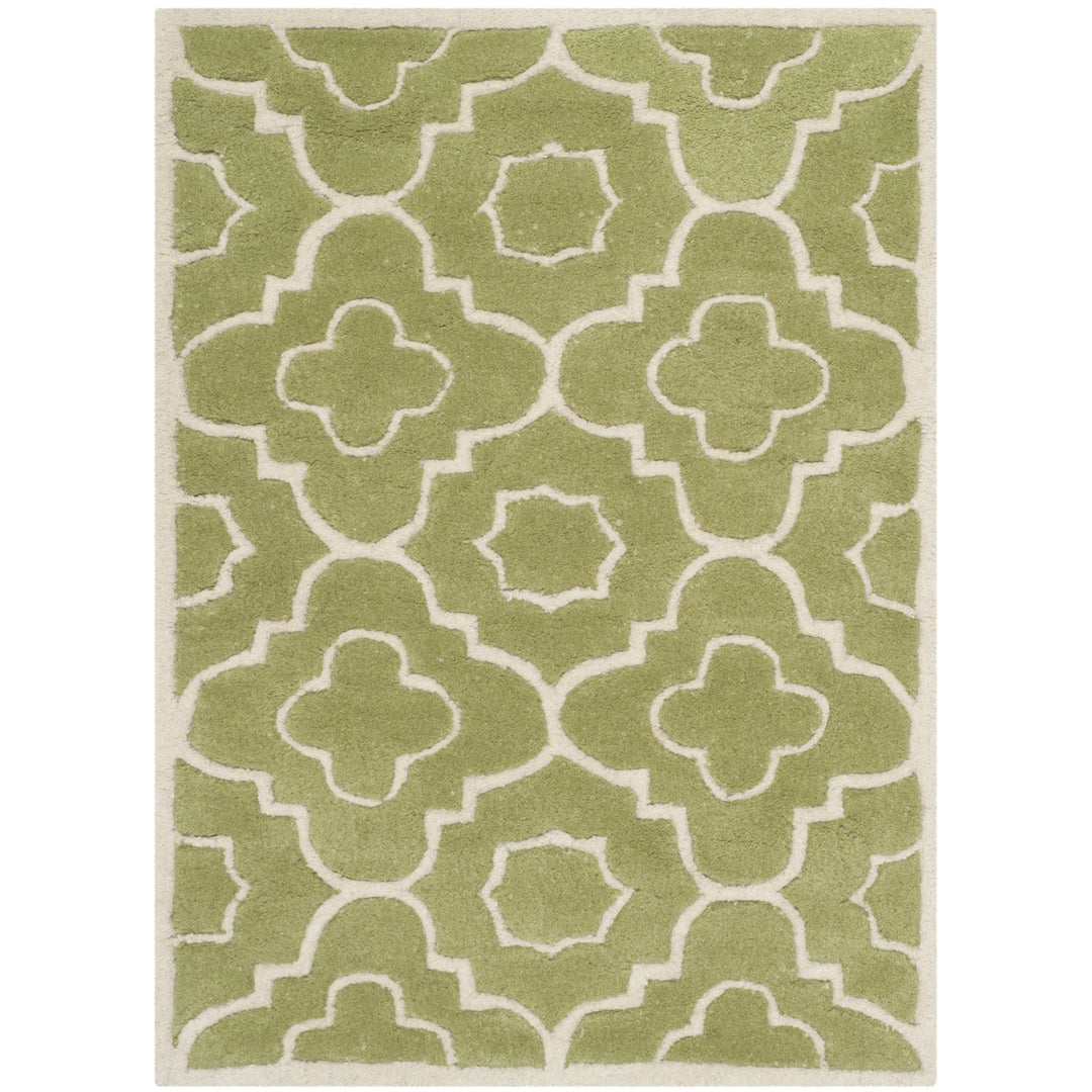 SAFAVIEH Chatham CHT750N Handmade Green / Ivory Rug Image 1